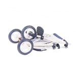 Götz pöttyös, kék háromkerekű babakocsi