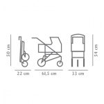 Götz pöttyös, kék háromkerekű babakocsi